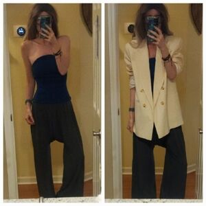 NWT Stunning Zara Slinky Drop Crotch Harem Pants Stretchy